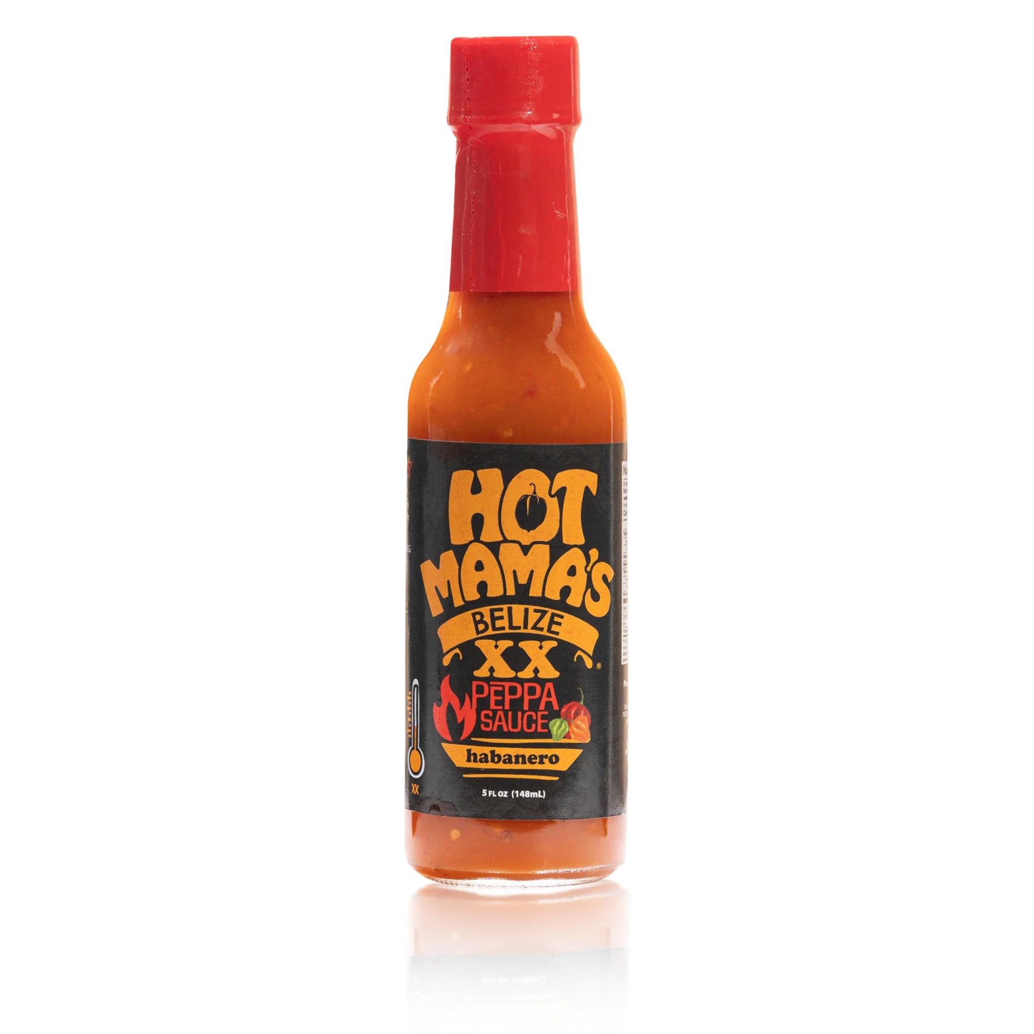 Hot Mama's Belize XX Pepper - Habanero Hot Sauce Medium-High Heat Level, All-Natural, No Preservatives, Non GMO - Gluten-Free, Vegan-Friendly, Fresh