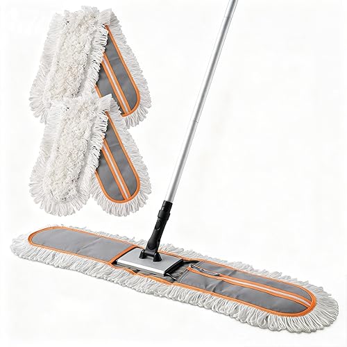 CLEANHOME 36" Commercial Dust Mops for Floor Cleaning Heavy Duty Floor Duster Mop with Long Handle Hotel Gym Household Cleaning Supplies for Hardwood