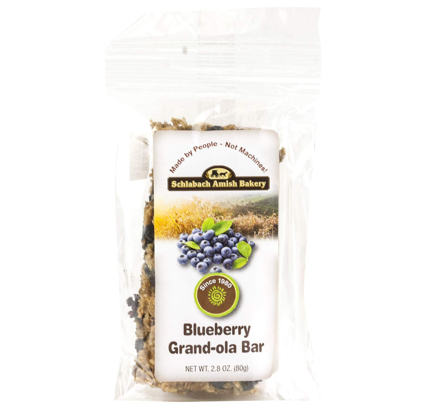 Schlabach Amish Bakery Soft & Chewy Grand-Ola Granola Bars, Case Pack of 12/2.8 oz. Bars (Blueberry)