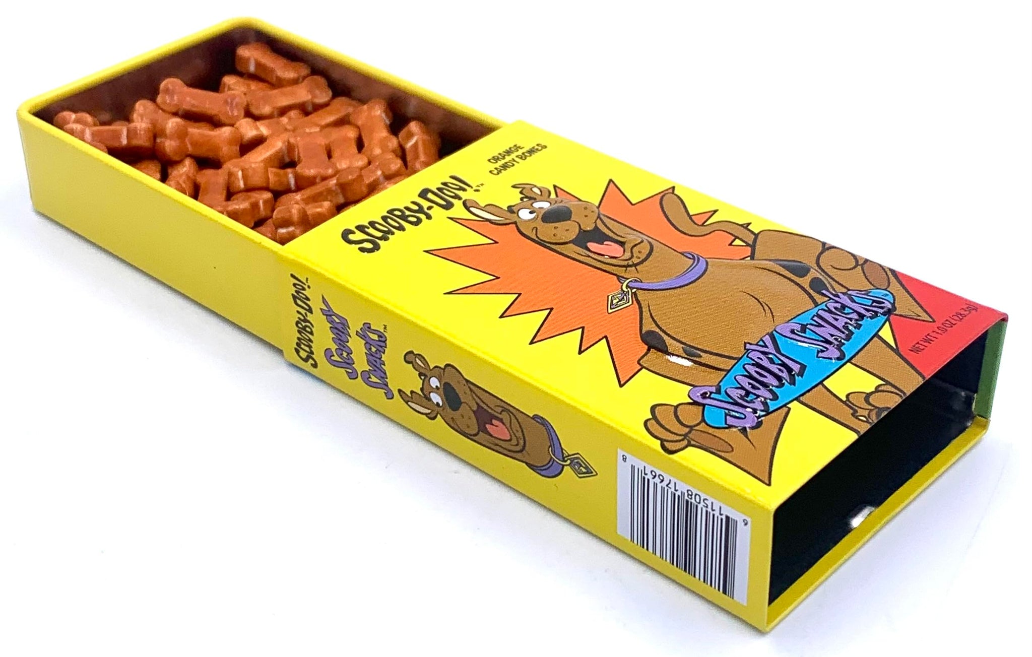 Boston America Scooby-Doo Scooby Snacks Orange Flavored Candy - (1) Collectible Slider Tin filled with Bone Shaped Candies