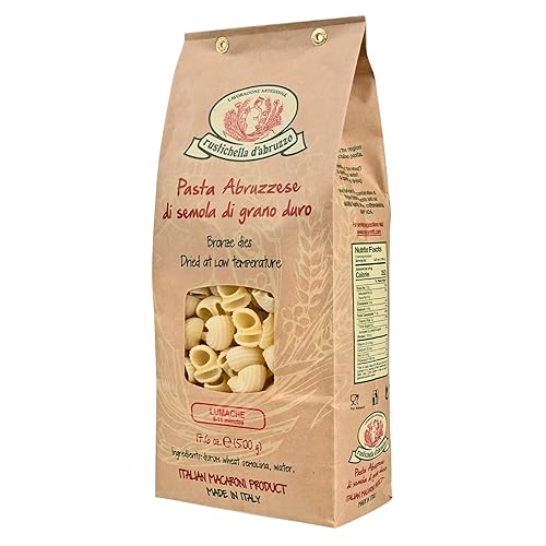 Rustichella d’Abruzzo Lumache Pasta 500g (17.6oz) | Authentic Italian Short Pasta from Abruzzo | Artisan Durum Wheat Semolina | Traditional