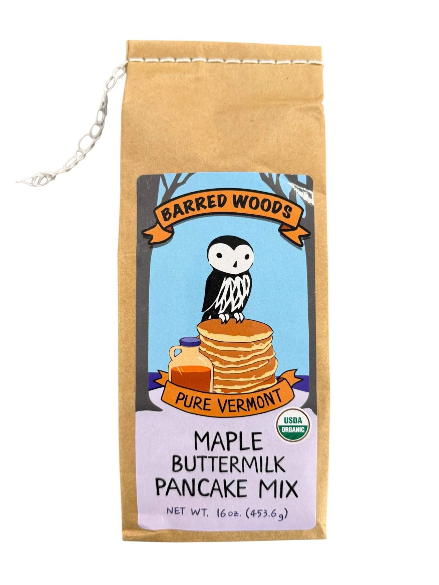 Vermont Maple Syrup and Pancake Mix Gift Box - From Barred Woods Maple Products (Amber Rich)