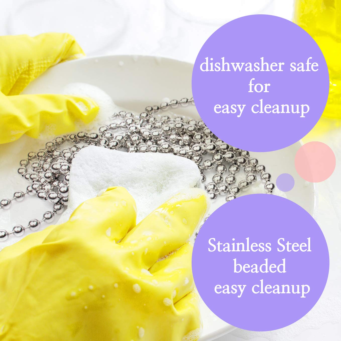 Durable Baking Supplies: 2 Pack Stainless Steel Chain Pie Weights, Reusable and Easy to Clean, Odorless, Safe Pie Weights for Pie Crusts, Oven Safe