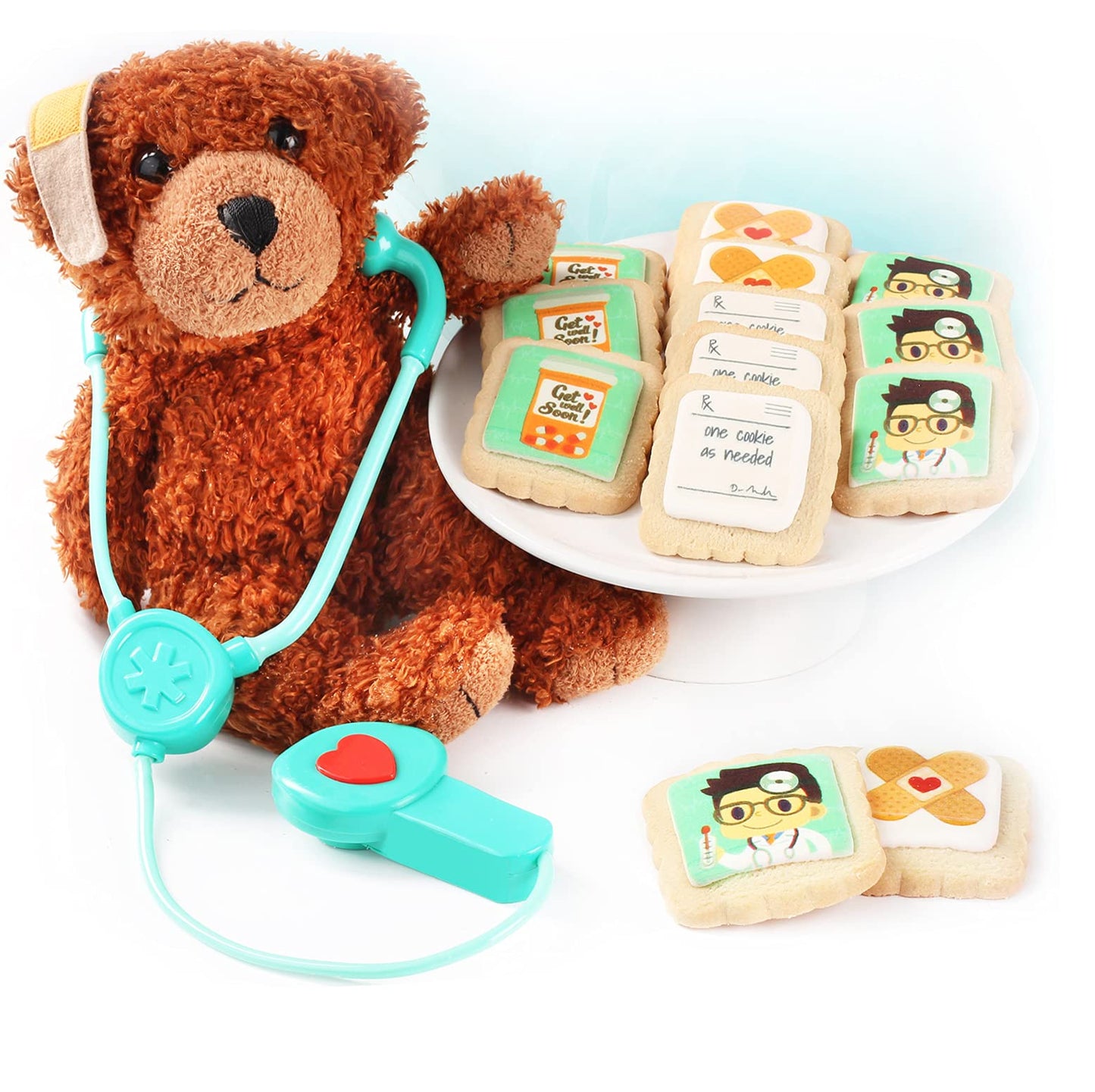 Get Well Soon Cookies Gift Basket | Individually Wrapped 12 Pack | Decorated Cookie Feel Better After Surgery or Broken Arm Leg for Men Women and Kids