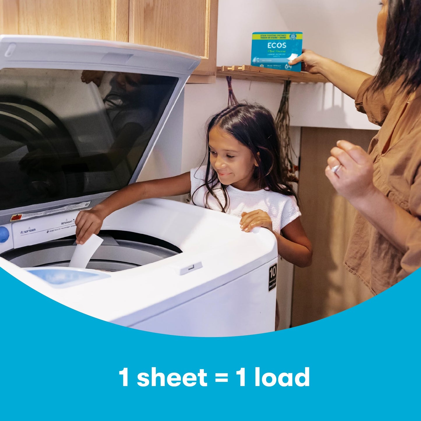 ECOS Laundry Detergent Sheets Vegan, No Plastic Jug, No Mess, Liquid Free - Hypoallergenic, Plant Powered Laundry Detergent Sheet - Lavender Vanilla