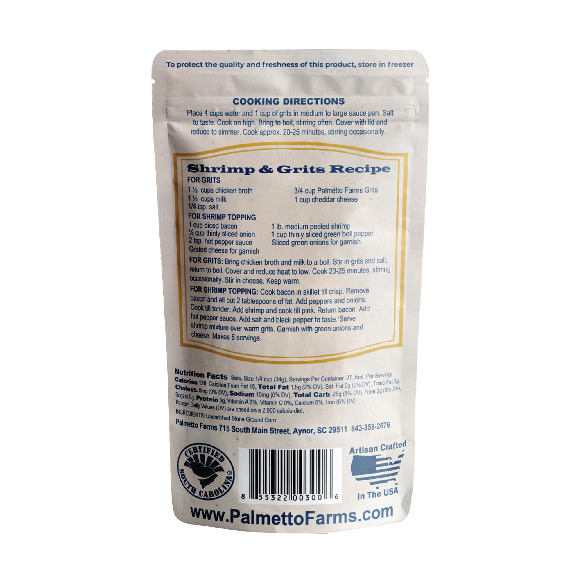 PALMETTO FARMS Stone Ground Yellow Grits, 32 OZ