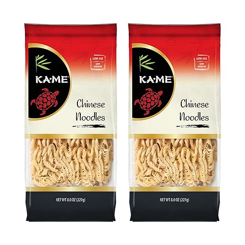 Ka-Me Chinese Noodles, Low Fat, Low Sodium, 8oz Pouches (2 Pack)
