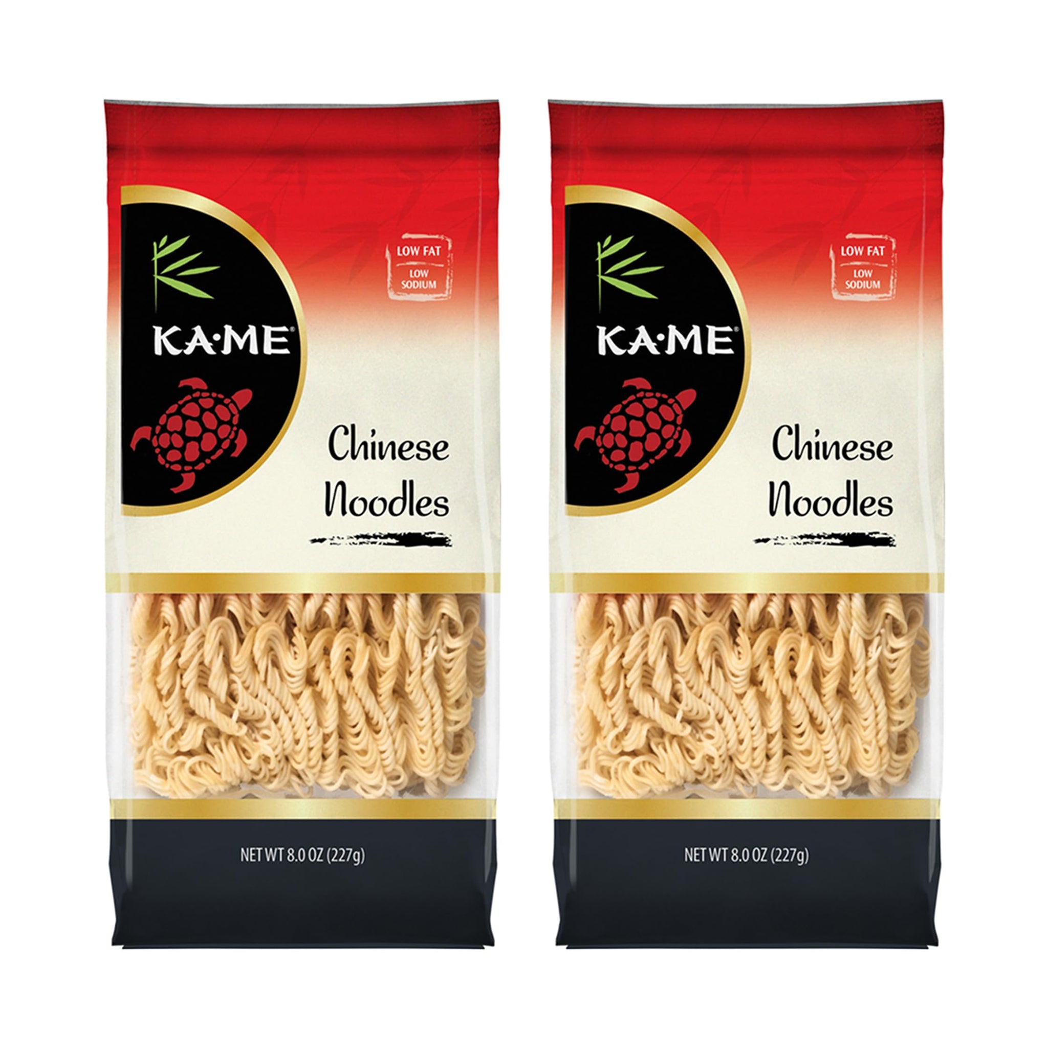 Ka-Me Chinese Noodles, Low Fat, Low Sodium, 8oz Pouches (2 Pack)