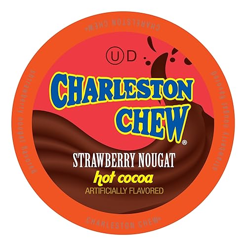 Charleston Chew Strawberry Hot Cocoa Pods, Compatible with Keurig K-Cup Brewers, 12 Count - Sweet Strawberry and Chocolate Nougat Blend