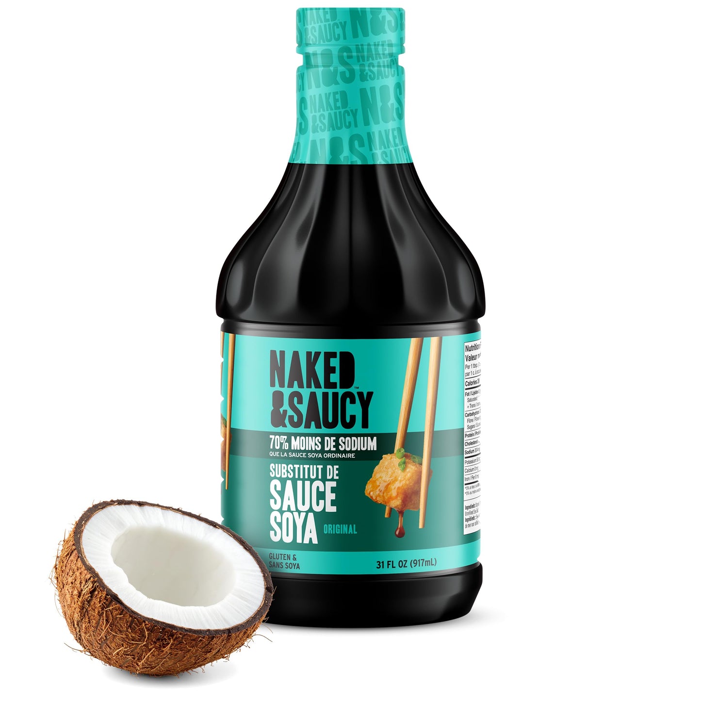Naked & Saucy Low Sodium Coconut Aminos, Soy Sauce Substitute, 31 fl oz