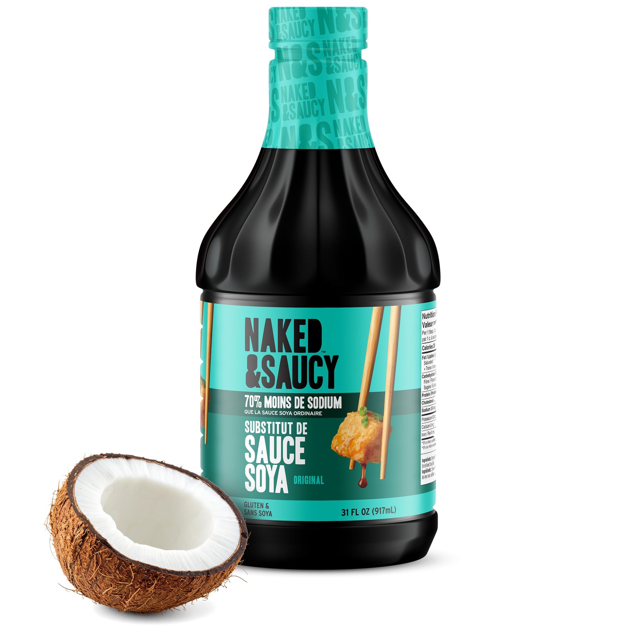 Naked & Saucy Low Sodium Coconut Aminos, Soy Sauce Substitute, 31 fl oz