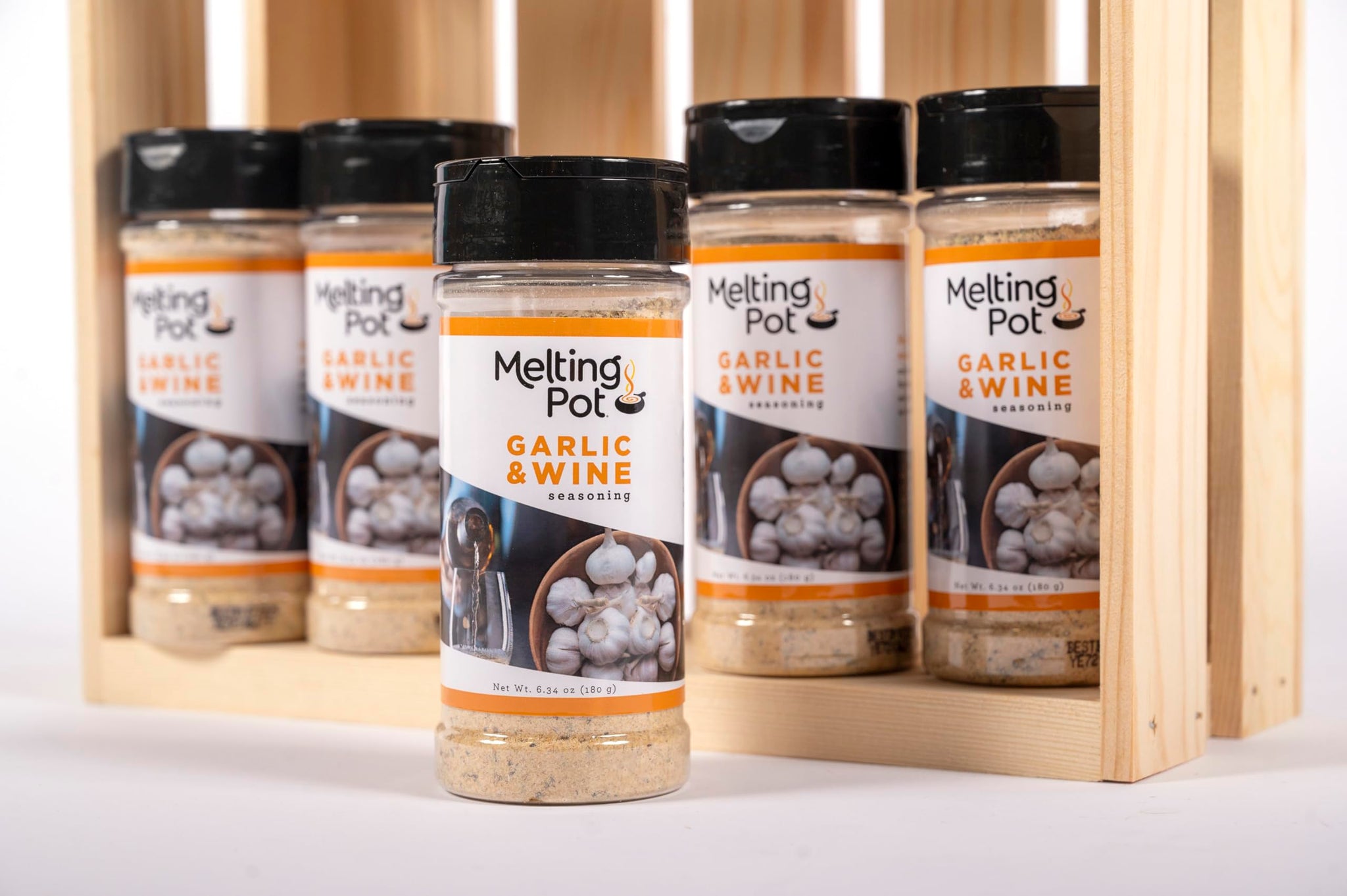 The Melting Pot Garlic & Wine Seasoning - Savory Garlic Seasoning Blend from The Melting Pot Restaurants for Meat, Seafood & Popcorn, 6.34 oz (Pack