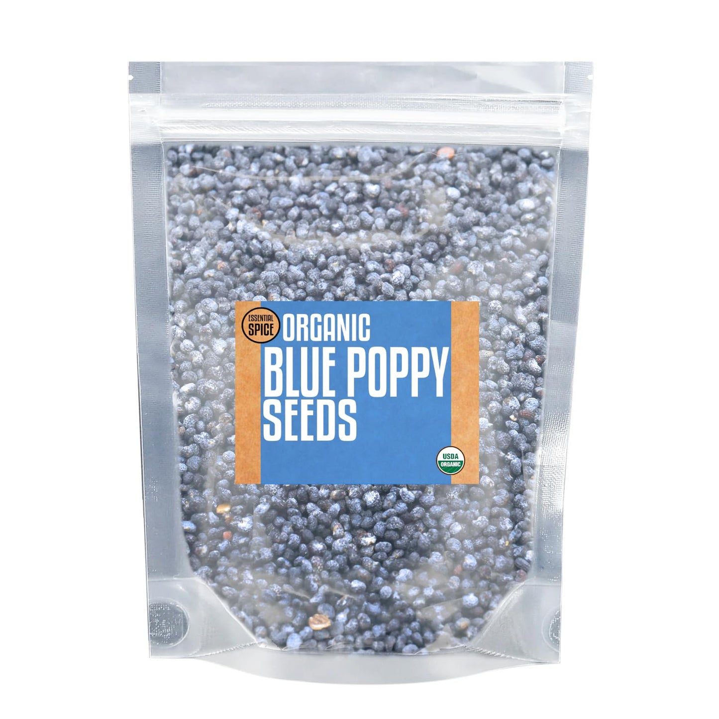 Essential Spice Organic Blue Poppy Seeds, 4 oz - Nutty, Mild & Crunchy Texture - Whole Seeds for Baking, Cooking, Toppings & Eastern European Cuisine