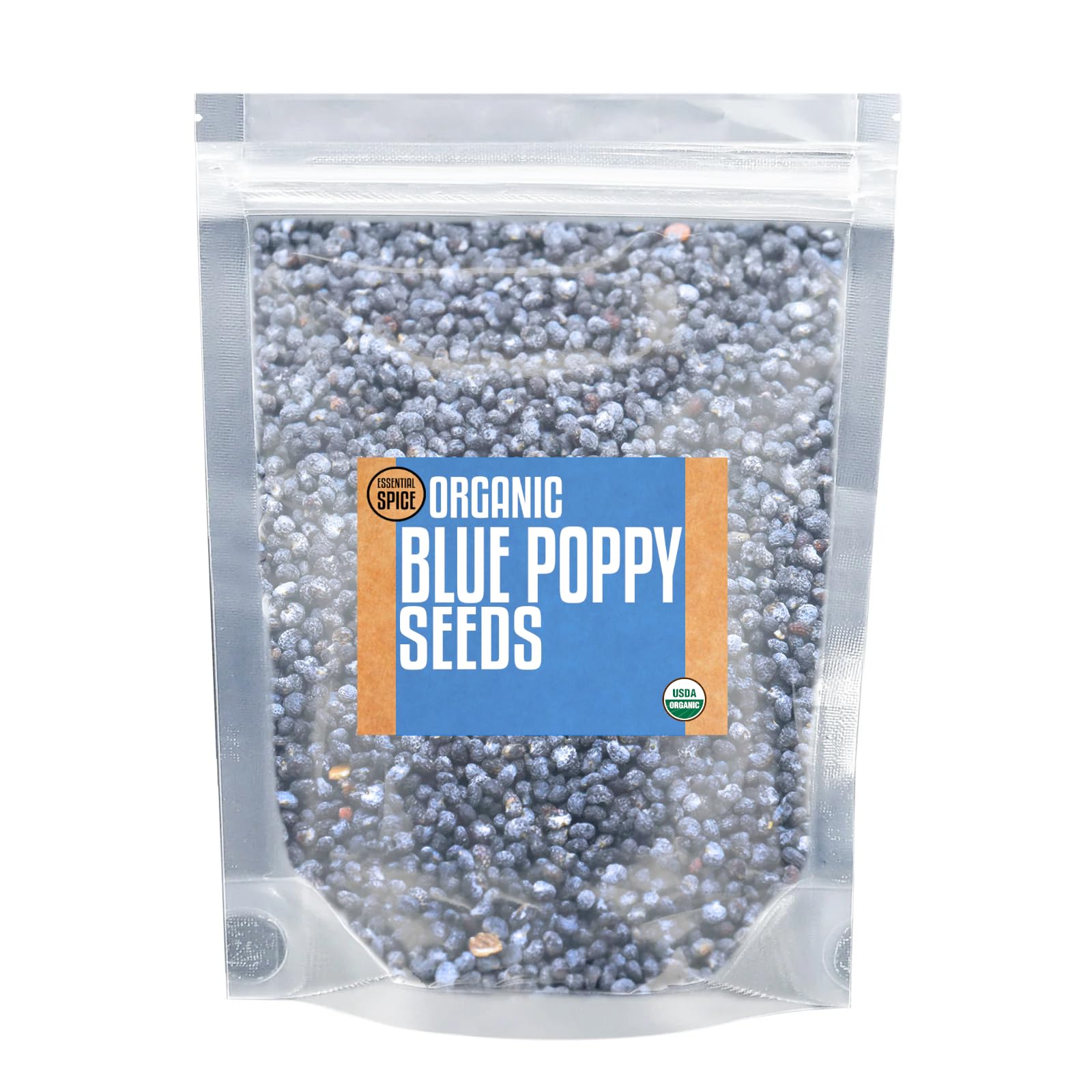 Essential Spice Organic Blue Poppy Seeds, 4 oz - Nutty, Mild & Crunchy Texture - Whole Seeds for Baking, Cooking, Toppings & Eastern European Cuisine