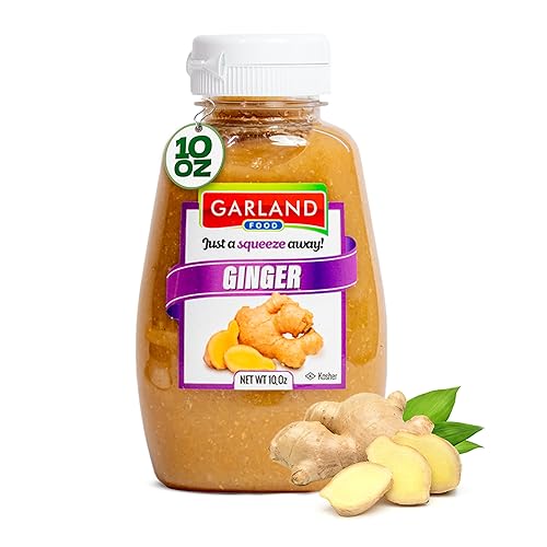 Garland Food Squeezable Ginger Paste 10 oz - Made in the USA - Convenient Squeeze Bottle with Minced Ginger Squeeze Bottle for Flavorful Asian Food