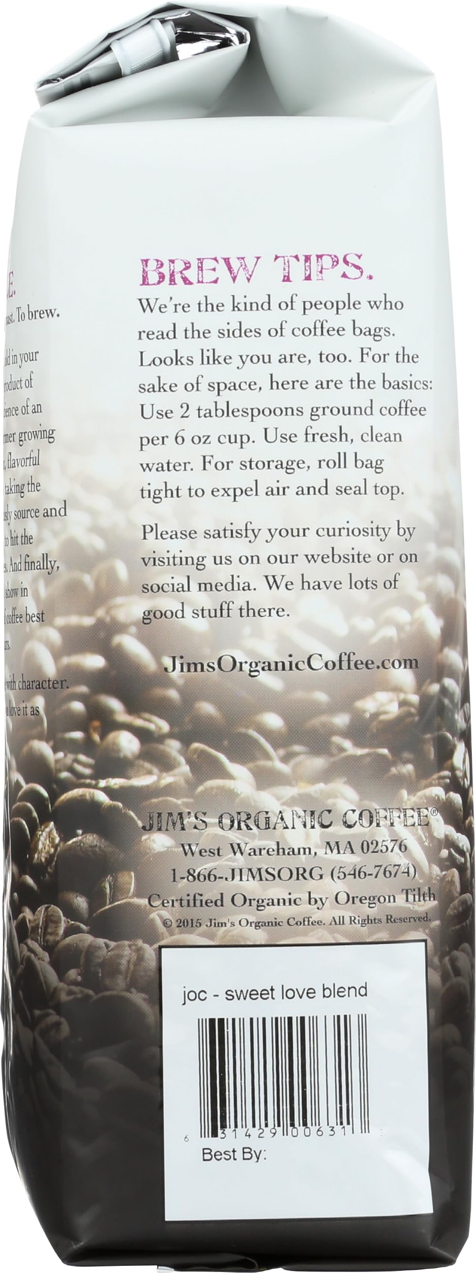 JIMS OR COFFEE BEAN SWT