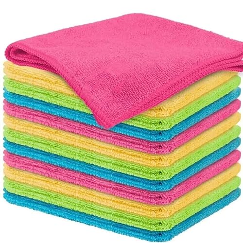 Karn Tools Microfiber Cleaning Cloths | Ultra Absorbent | Lint Free | Streak Free | Non-Abrasive | Reusable and Washable | 12" x 12" | Pack of 12