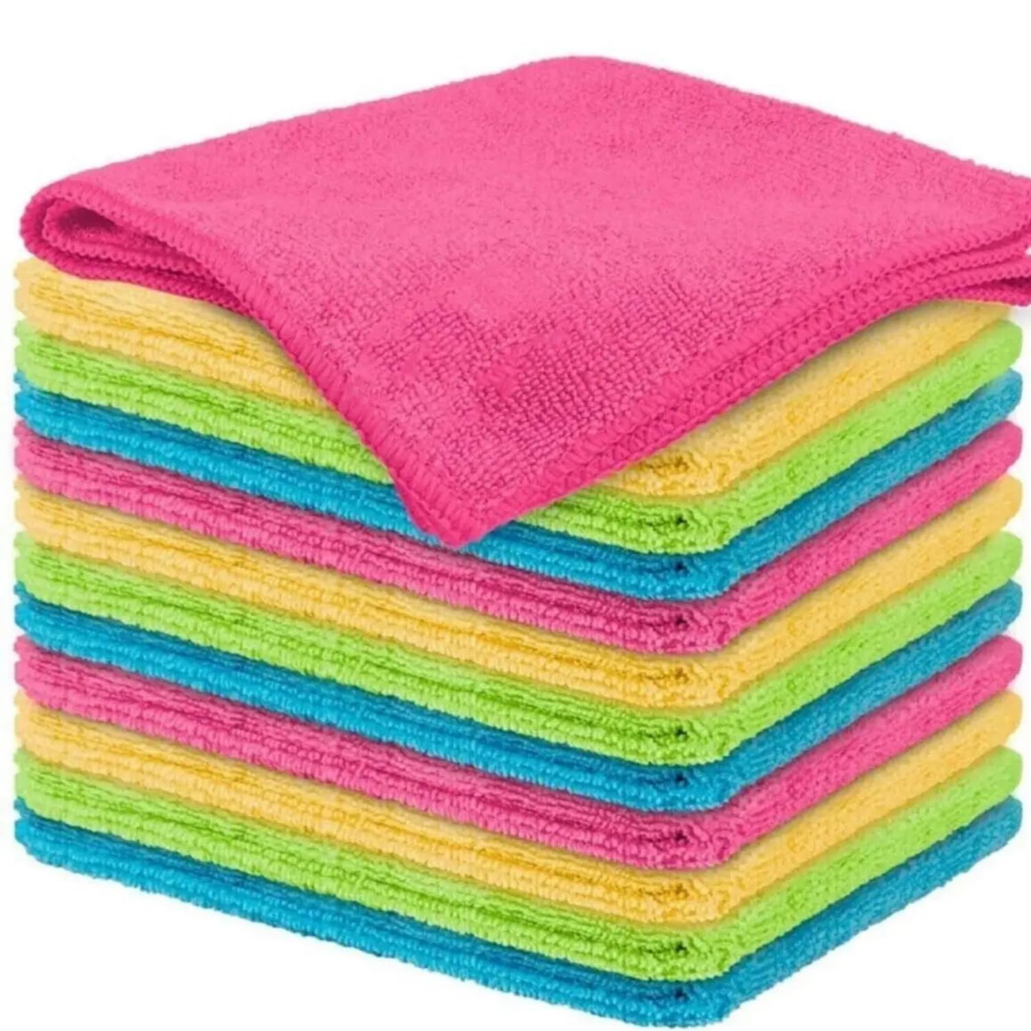 Karn Tools Microfiber Cleaning Cloths | Ultra Absorbent | Lint Free | Streak Free | Non-Abrasive | Reusable and Washable | 12" x 12" | Pack of 12
