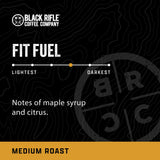 Black Rifle Coffee Company Fit Fuel, 12oz Bag, Ground Coffee Medium Roast - Roasted Blend Made from Arabica Beans - Colombian & Brazilian Beans