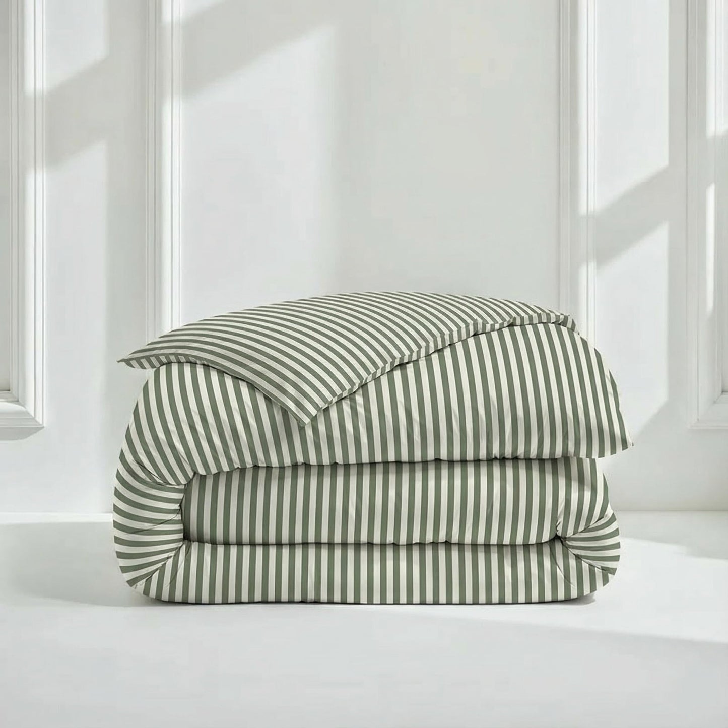 Italic Luxe Twin Sheet Set - 400TC Australian Sateen Cotton - Ultra-Soft Hotel Quality Cooling Bed Sheets - 3-Piece Mini-Stripe Set with Deep Pockets