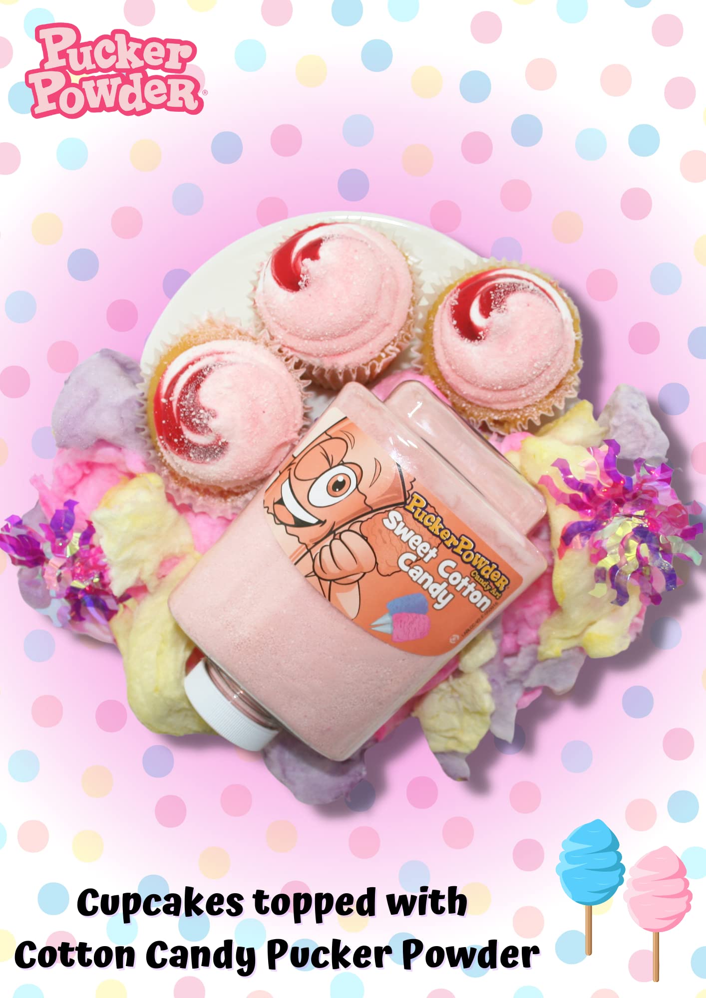 Pucker Powder Sweet Cotton Candy 9.5oz: - 1 Ct