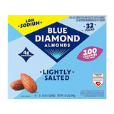 Blue Diamond Almonds Low Sodium Lightly Salted Snack Nuts, 100 Calorie Packs, 0.6 Ounce (Pack of 32)