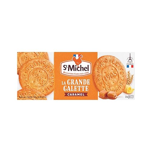 St Michel La Grande Galette Butter Cookies, Caramel, 5.29 Ounce