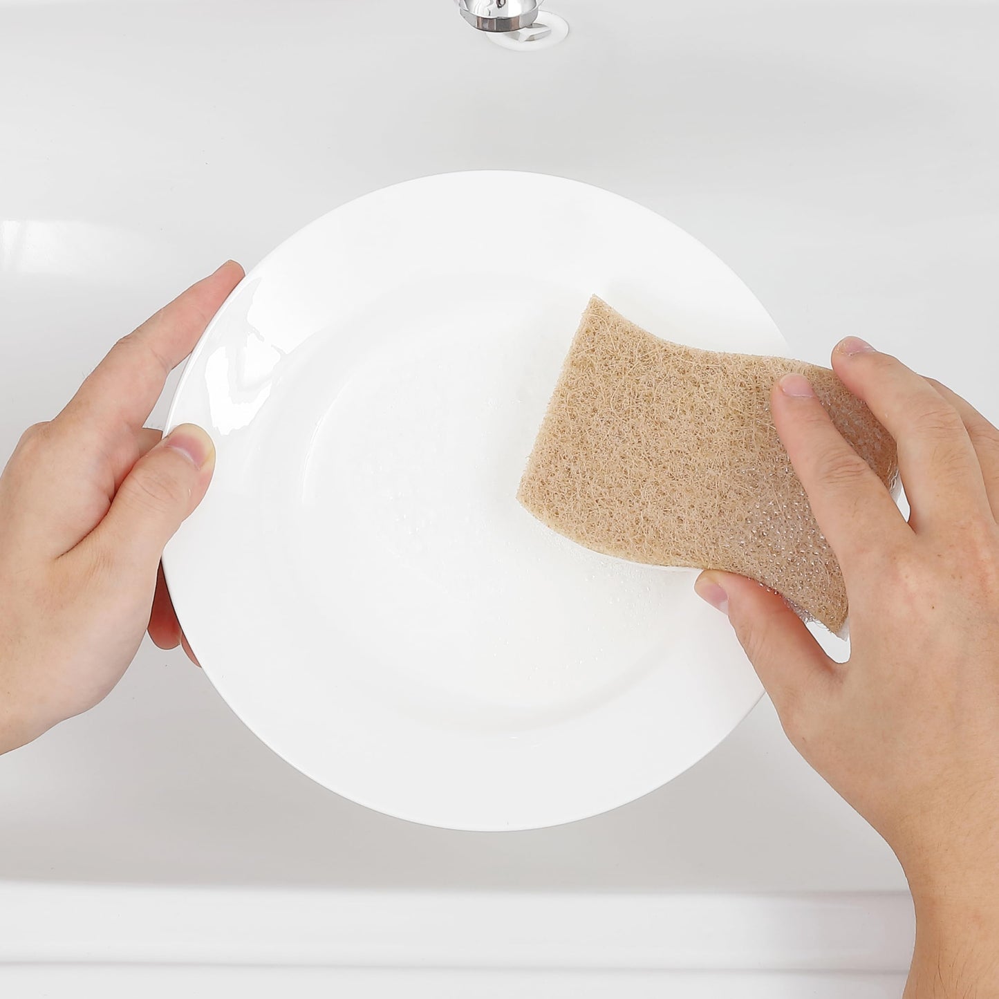happimess WPE2000A-12SET Natural Plant Based Non-Scratch Sisal Hemp/Cellulose Scrubbing Dish Sponge, Cleaning Sponge for Dishes, Bathroom, Household