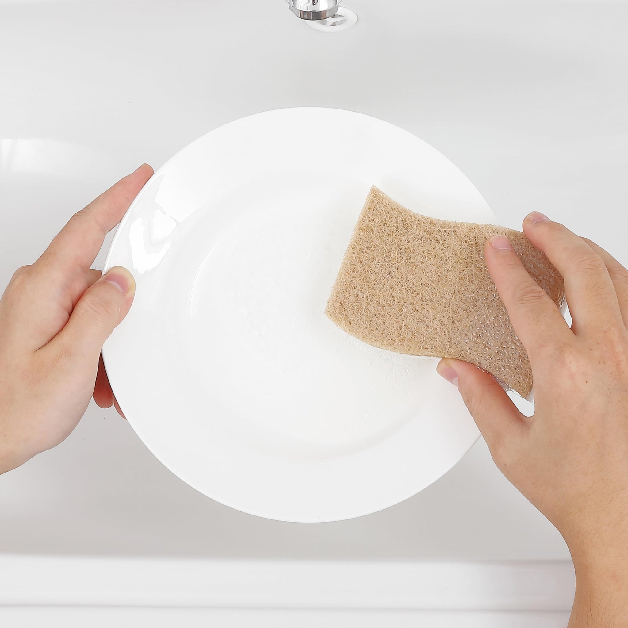 happimess WPE2000A-12SET Natural Plant Based Non-Scratch Sisal Hemp/Cellulose Scrubbing Dish Sponge, Cleaning Sponge for Dishes, Bathroom, Household
