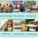 4.2 Gal(16L) Large Collapsible Plastic Bucket with Handle for House Cleaning, Space Saving Outdoor Multiuse Foldable Water Pail/Sink