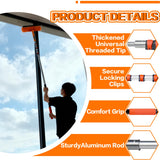 20FT High Reach Duster Cleaning Kit with 5-13 FTExtension Pole, High Ceiling Fan Cleaner Duster Tool for Fan Blades, Extendable Reusable Cobweb