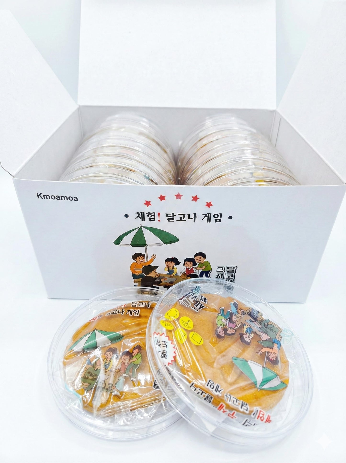 Handmade Korean Dalgona Candy - 20 Pack Honeycomb Toffee, Classic K-Drama Challenge Candy, Individually Wrapped, Authentic Korean Treat for Kids
