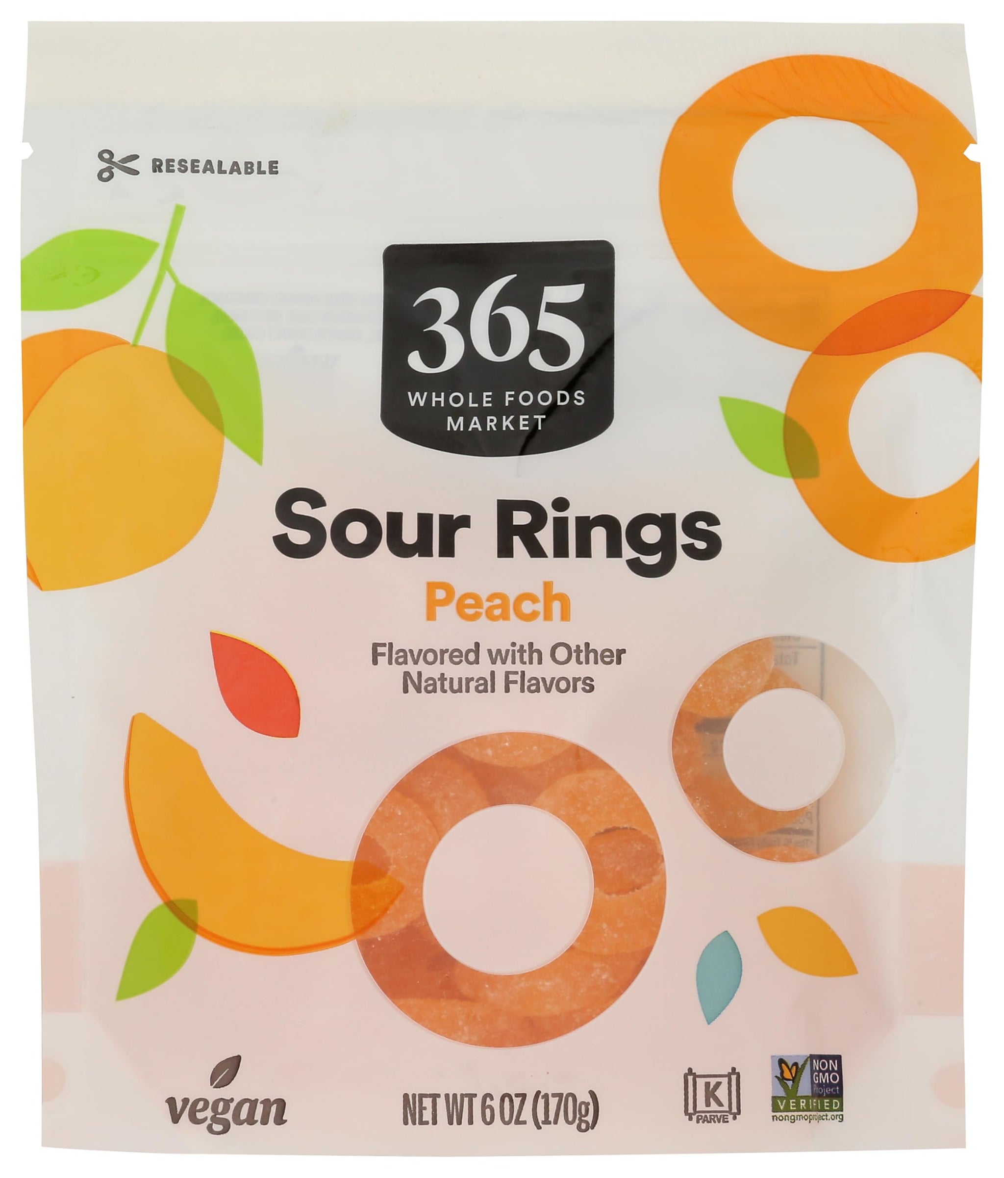 365 By Whole Foods Market, Gummy Rings, Peach, 6 Ounce