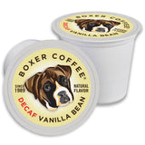 Boxer Coffee Swiss Water Process Decaf Vanilla Single Serve Pods, 48ct - Naturally Flavored Medium Roast Coffee Pods - Specialty Grade, Artisan