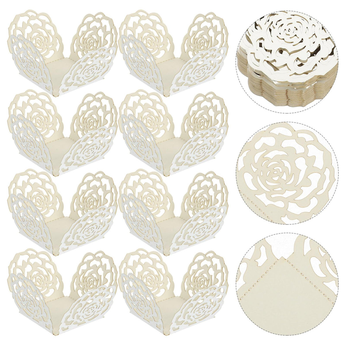 UPKOCH 50pcs Hollow Chocolate Packaging Wrappers Decorative Design for Candy and for Weddings Parties and Special Occasions Reflective