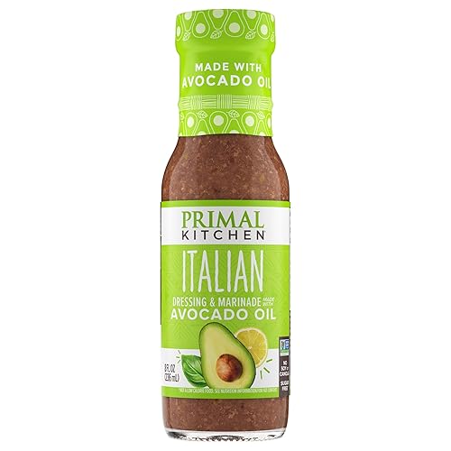 Primal Kitchen Italian Vinaigrette & Marinade Salad Dressing made with Avocado Oil, Whole30 Approved, Certified Paleo, and Keto Certified, 8 Fluid