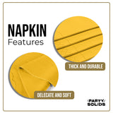 Party Solids Yellow Dinner Napkins Disposable 8" x 4" Folded - 40 Pcs 2 Ply Yellow Napkins Disposable Paper Guest Towels for Bathrooms, Dinners