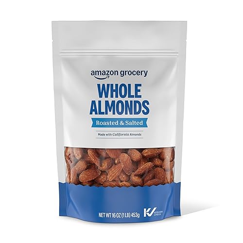 Amazon Grocery, Whole Almonds, Roasted & Salted, 16 Oz (Previously Happy Belly, Packaging May Vary)