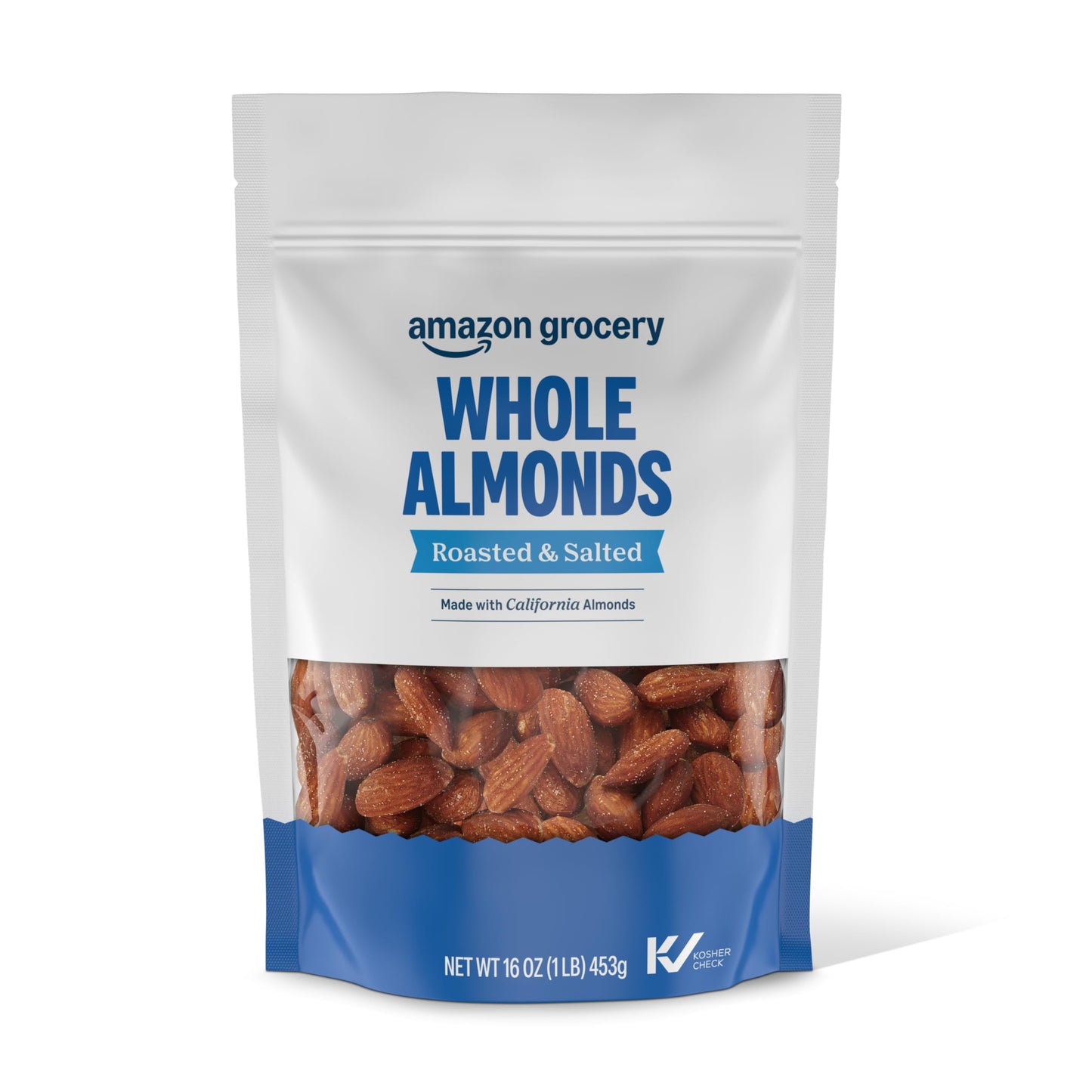 Amazon Grocery, Whole Almonds, Roasted & Salted, 16 Oz (Previously Happy Belly, Packaging May Vary)