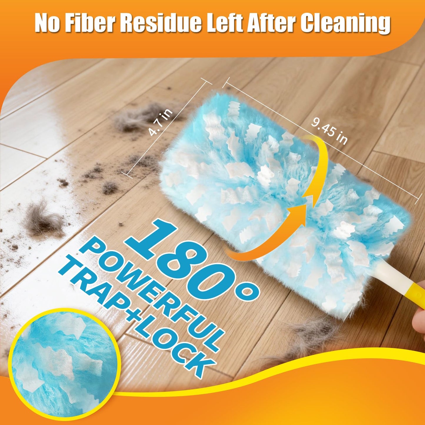 Swilsweep 20 Count Duster Refills Compatible with Swiffer Duster, 180° Disposable Multi-Surface Microfiber Cleaning Dusters, Unscented
