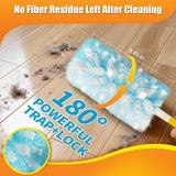 Swilsweep 40 Count Duster Refills with 1 Short Handle & 3 ft Extendable Handle, Compatible with Swiffer Duster, 180° Disposable Microfiber Cleaning