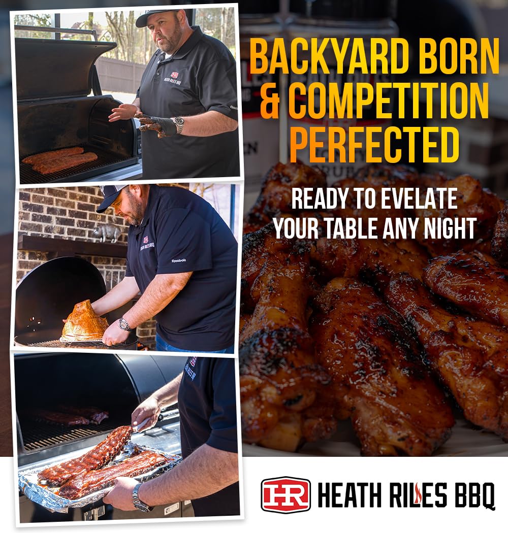 Heath Riles BBQ Rub, Chicken Rub Seasoning, Champion Pitmaster Recipe, Shaker Spice Mix, 11 oz.