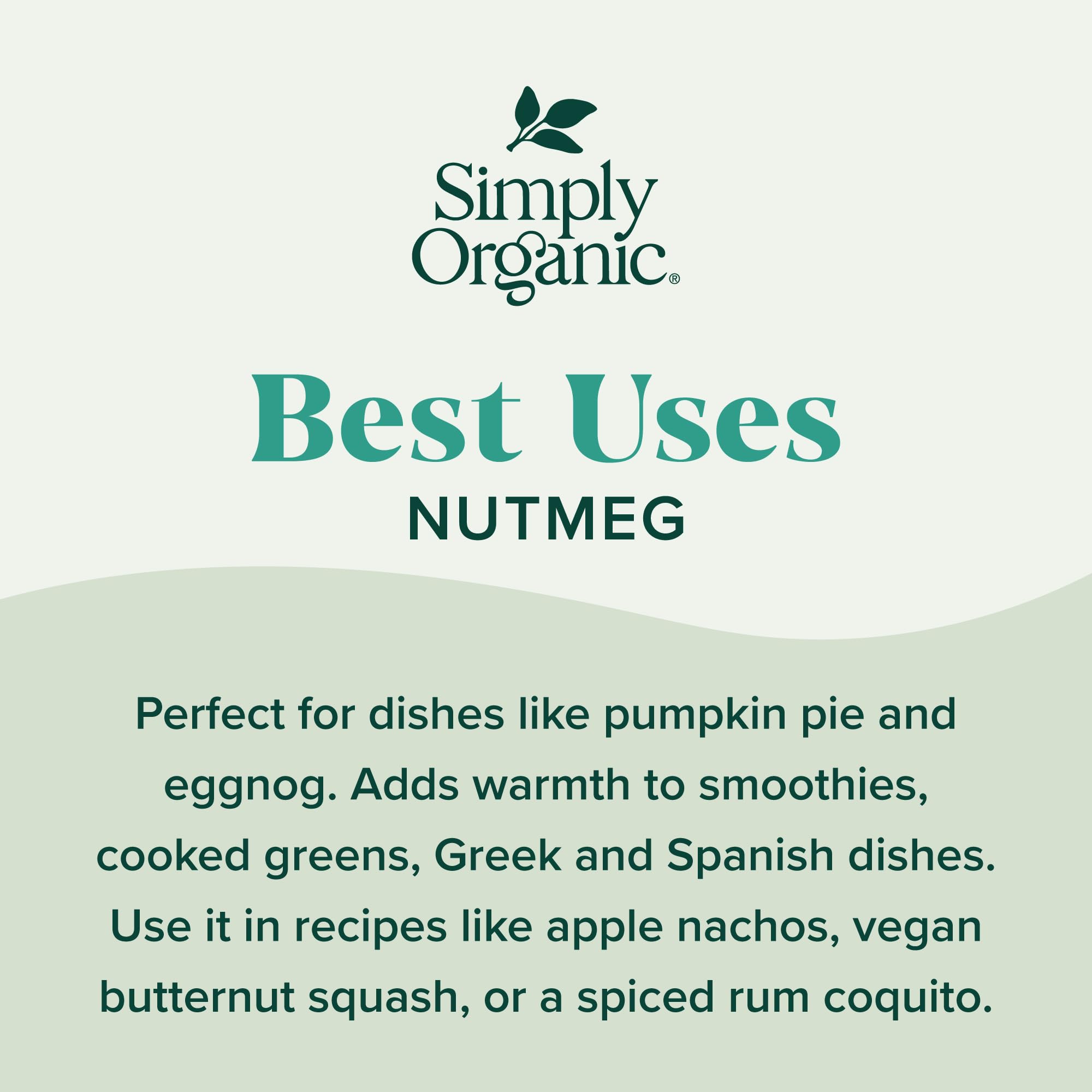Simply Organic Pure Ground Nutmeg, 2.3 Ounce Jar, Aromatic, Subtly Spicy-Sweet Flavor, Kosher, No GMO, No ETO (Pack of 3)