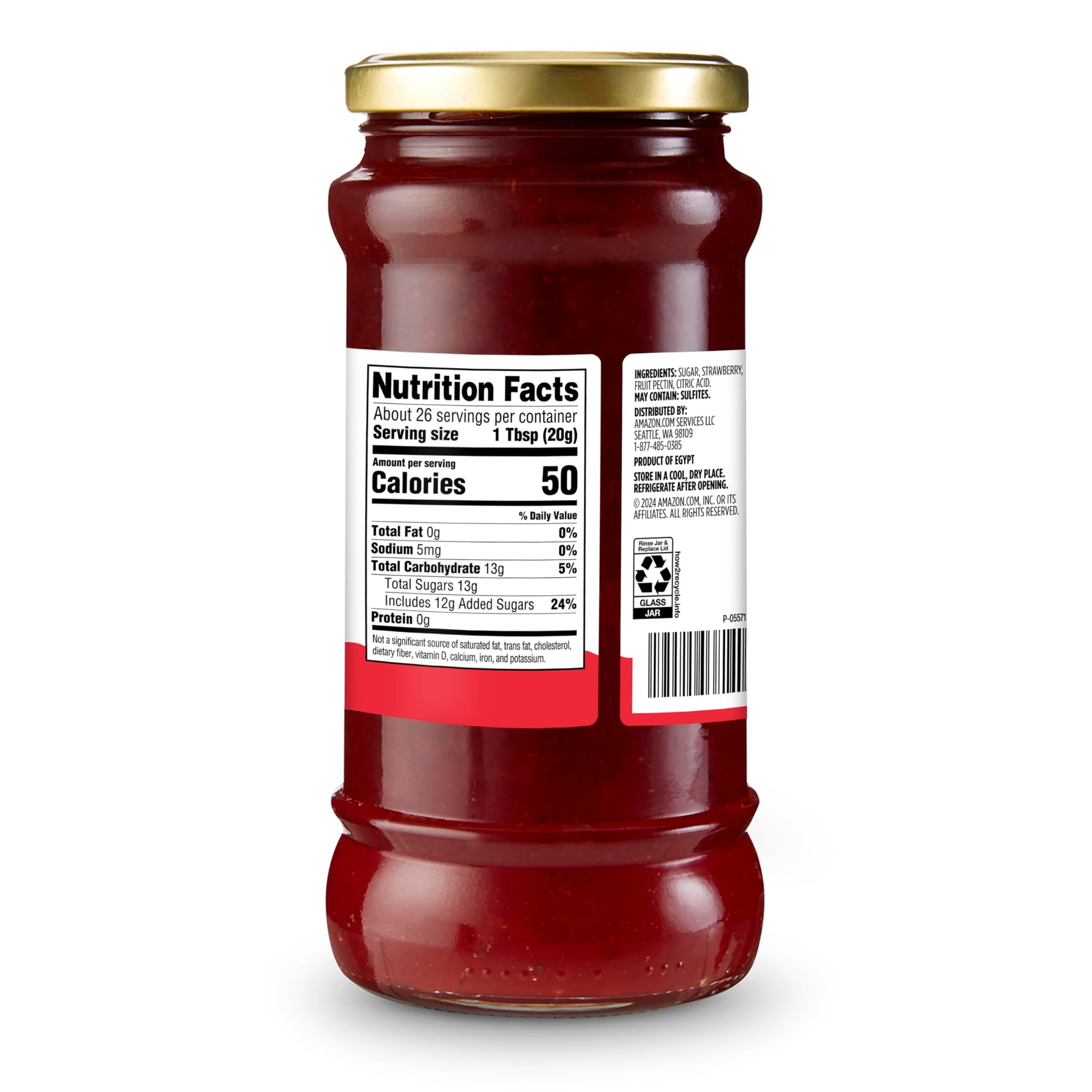 Amazon Grocery, Strawberry Preserves, 18 oz