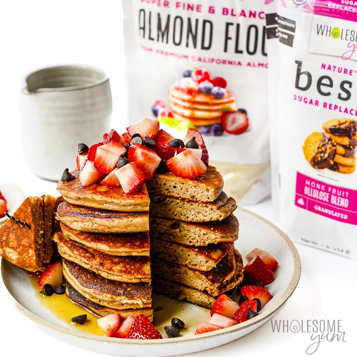 Wholesome Yum Premium Fine Blanched Almond Flour For Baking & More (16 oz / 1 lb) - Low Carb, Gluten Free, Non GMO, Keto Friendly Flour Substitute