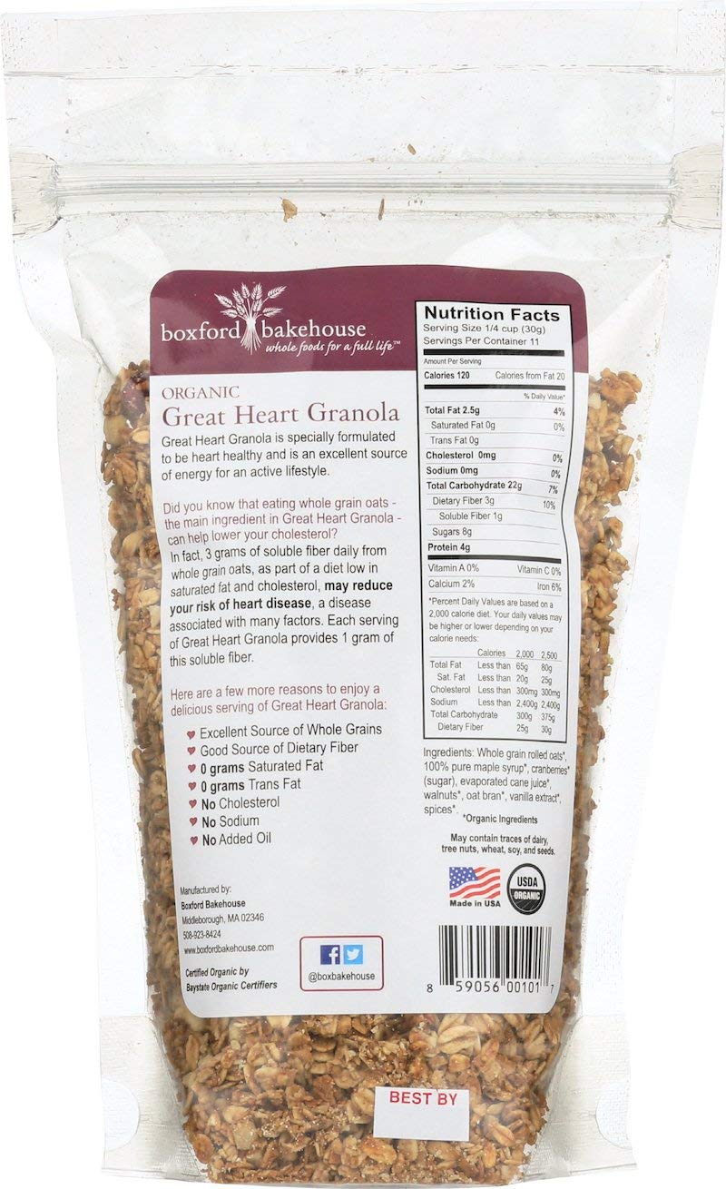 BOXFORD BAKEHOUSE Organic Cranberry Walnut Granola, 12 OZ