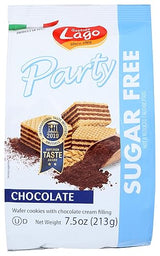 Gastone Lago Party Wafers Chocolate Cream Filling 7.5oz Chocolate Sugar Free