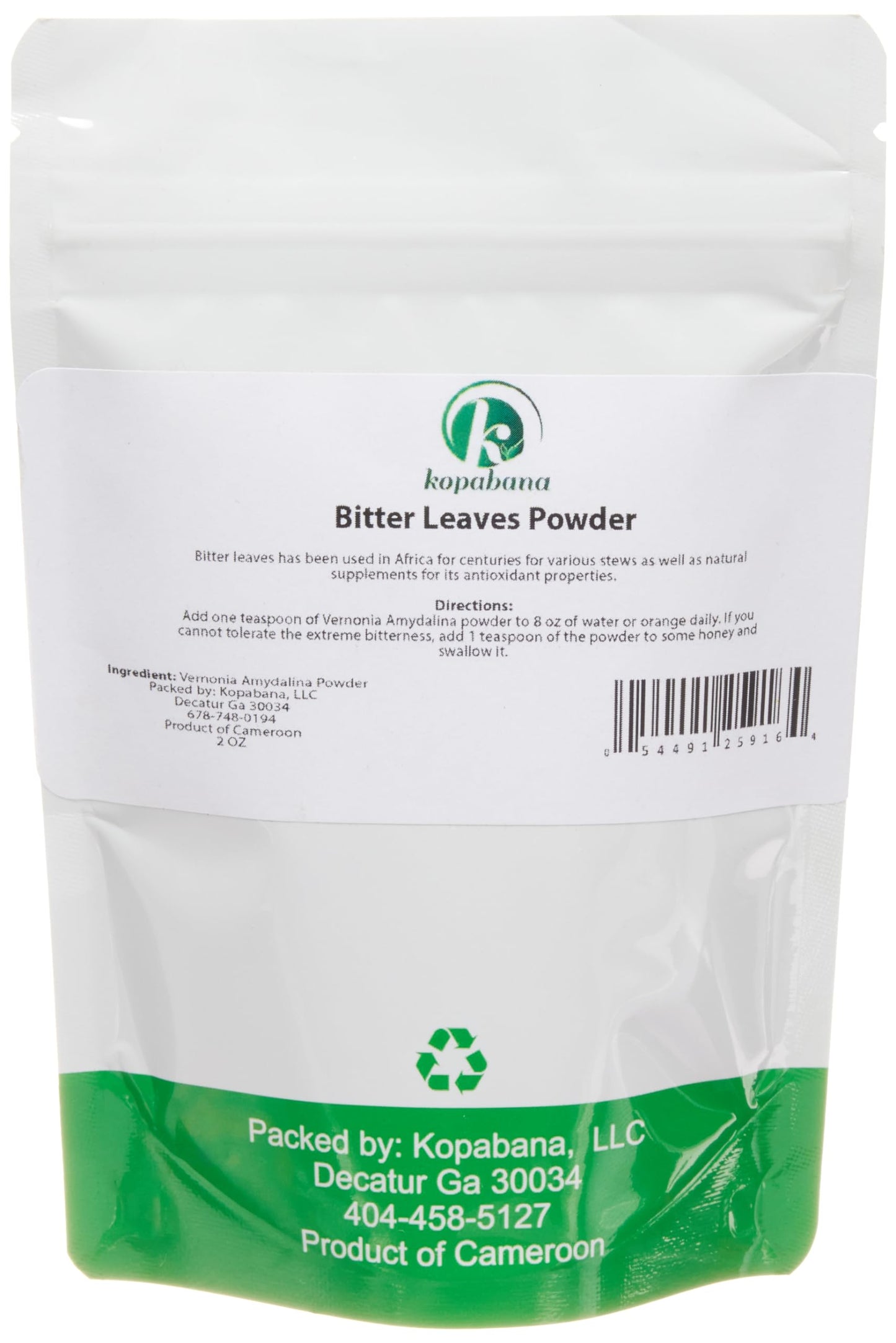 KOPABANA Dried Bitter Leaves Powder | Vernonia amygdalina | 2oz