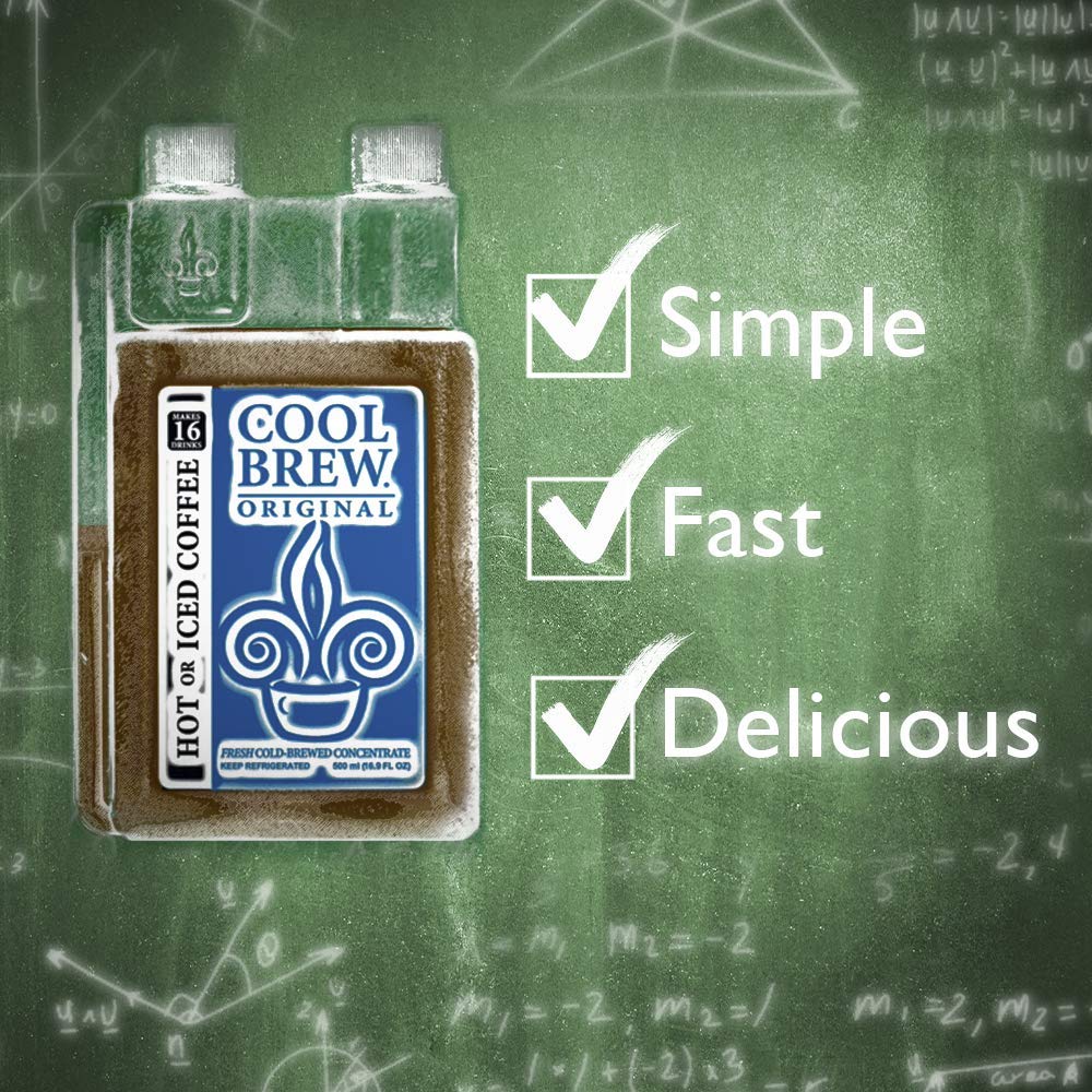 CoolBrew Mocha 6 Pack - 16 DRINKS PER BOTTLE - Fresh Cold Brew Liquid Concentrate - For Iced or Hot Coffee, Unsweetened, No Preservatives