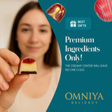 OMNIYA Delicacy Chocolate Galaxy Bonbon Box - 20 Artisan Bonbons with Gourmet Fillings - Pistachio, Hazelnut, Coffee, Cheesecake & Lemon - Luxury Gift